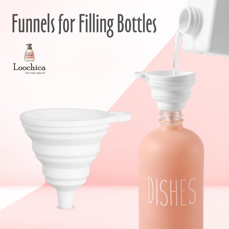 Loochica Glass Kitchen Pink Soap Dispenser, Detergent Dispenser or Dish Soap Dispenser for Kitchen Sink, Modern Pink Decor Dish Soap Pump for Kitchen Organization - Image 4